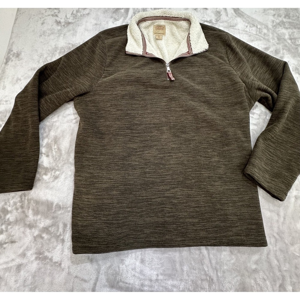 Telluride Clothing Co Men's Sherpa-Lined Quarter Zip Pullover Size XL Brownish